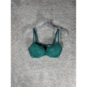 Victorias‎ Secret Very Sexy Emerald Green Floral Lace Push-Up Bra 34D